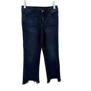 1822 Denim Women's Blue Cropped Flare Jeans Raw‎ Hem Size 6 28
